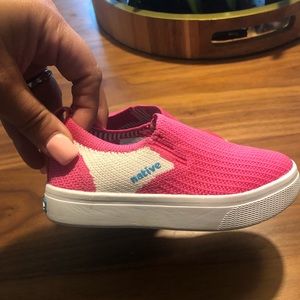 Like New Toddler Pink Native Slip Ons, size 8